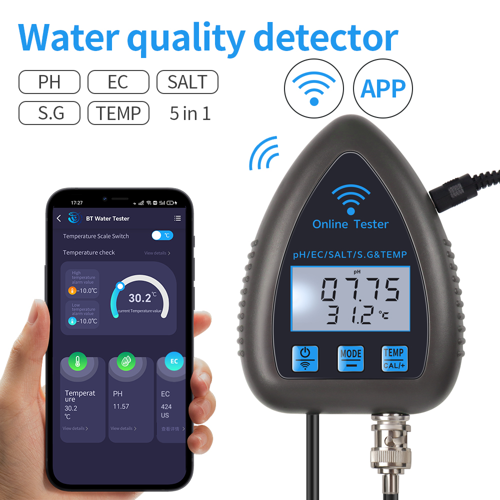 Marine Aquarium Water Analyzer - Tuya WiFi 5 in 1 수질