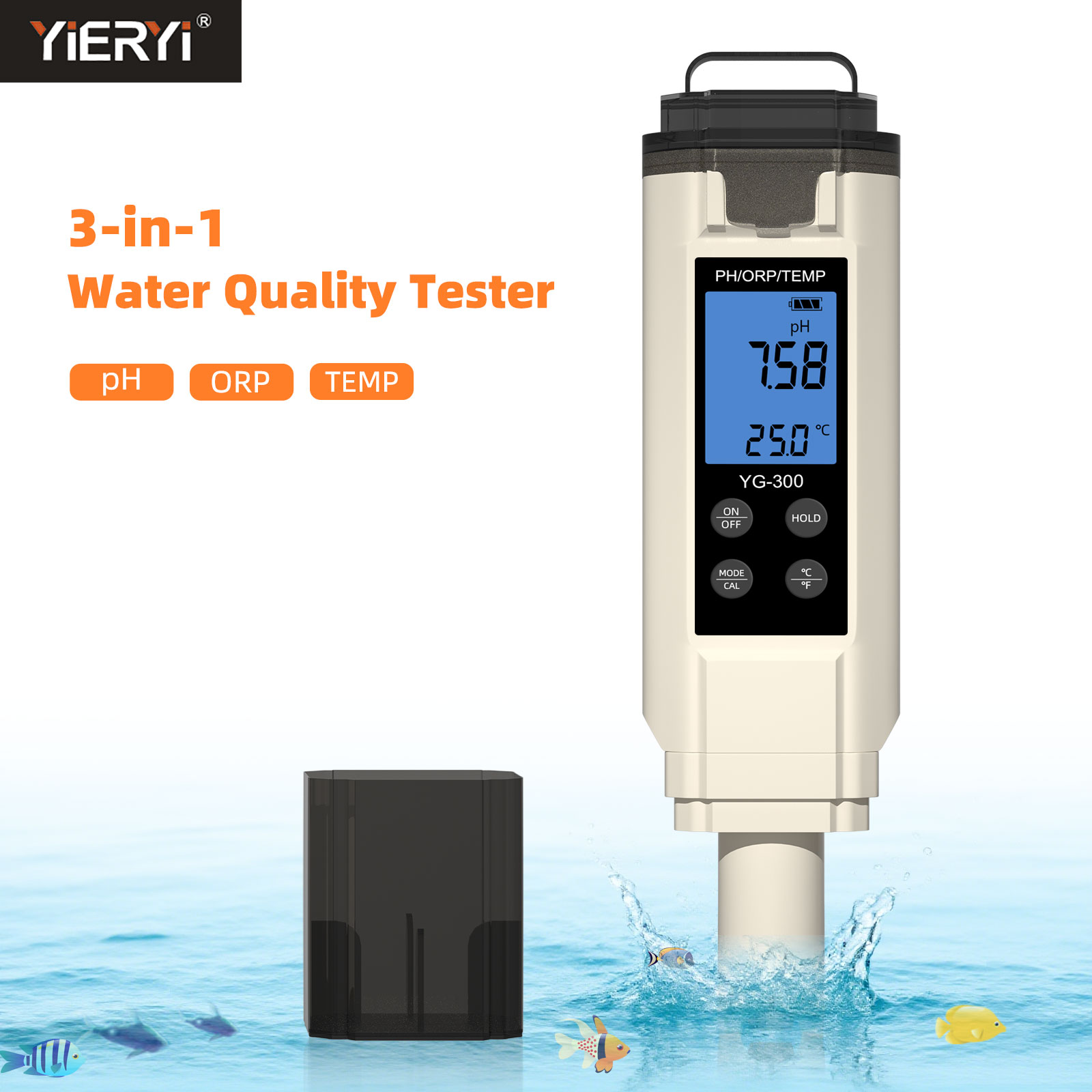 Marine Aquarium Water Analyzer - 이에리이 디지털 3 in 1 PH/ORP/온도
