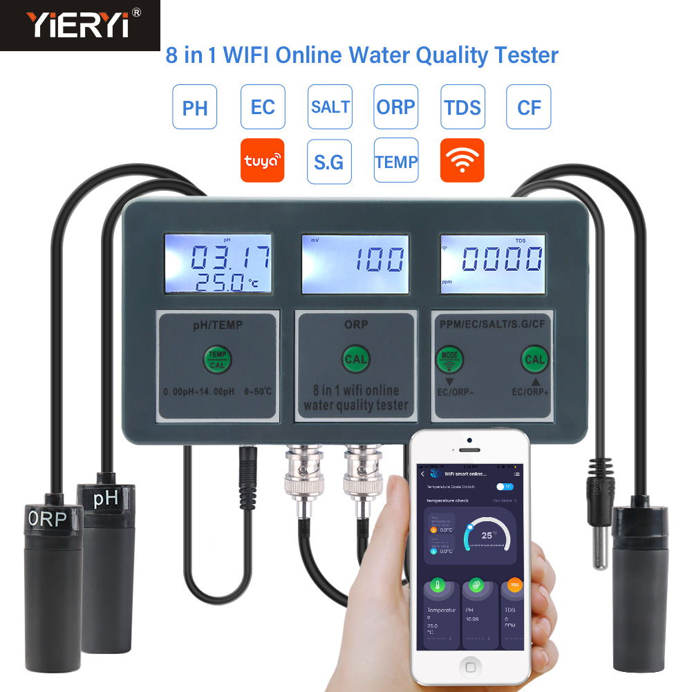Marine Aquarium Water Analyzer - WiFi Tuya 스마트 PH 측정기 데이터
