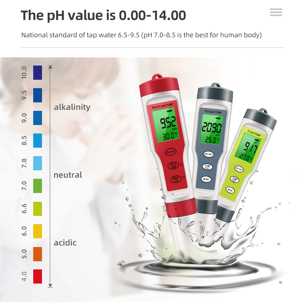 Marine Aquarium Water Analyzer - 디지털 수질 측정기 TDS PH 측정기