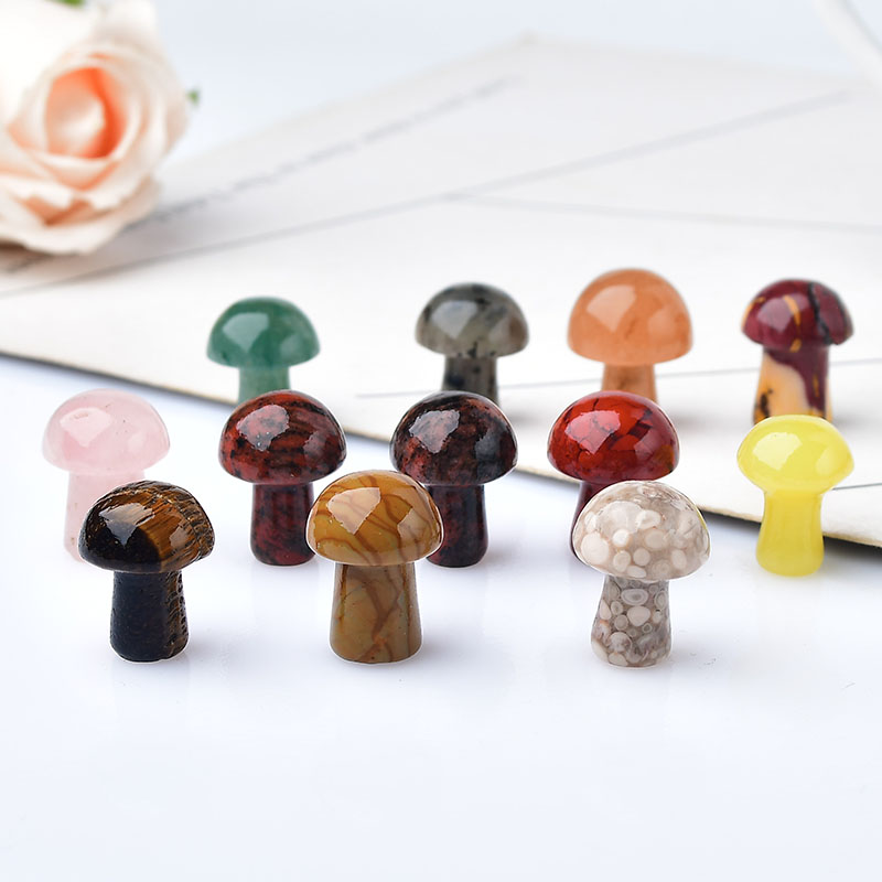 Aquarium Marine Stone - 10Pcs 천연 크리스탈 미니 버섯 보석