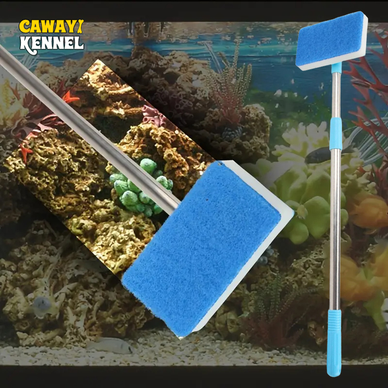 Marine Aquarium Glass Cleaner - 55-95cm 텔레스코픽 핸들 180 ° 클리너