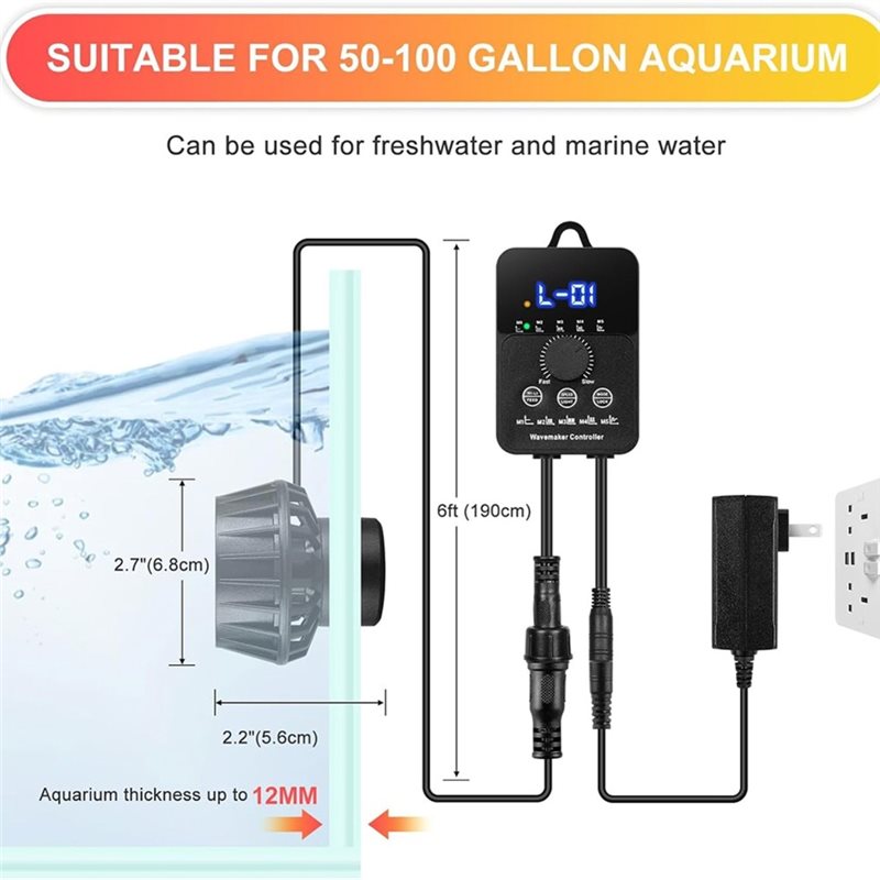컨트롤러가 포함된 ABUI-웨이브 메이커 2100GPH - Powerhead Wave Maker 리뷰 및 가격