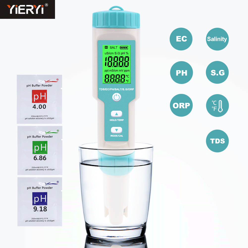 새로운 7 in 1 PH/TDS/EC/ORP/염분/S. - Marine Aquarium Water Analyzer 리뷰 및 가격