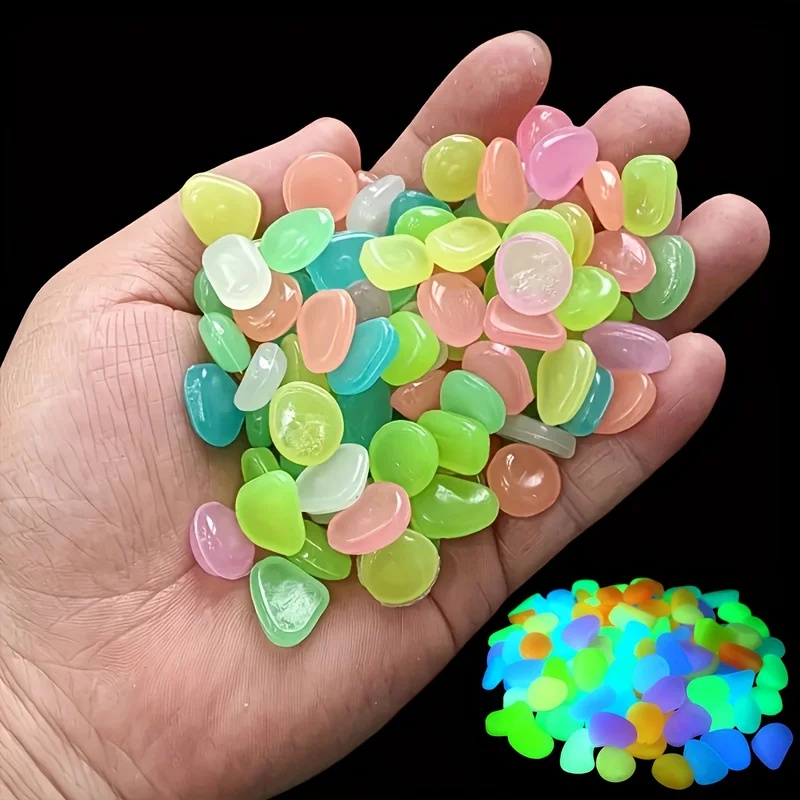 50-200pcs 어둠 속에서 빛나는 조약돌 빛나는 미 - Aquarium Marine Stone 리뷰 및 가격